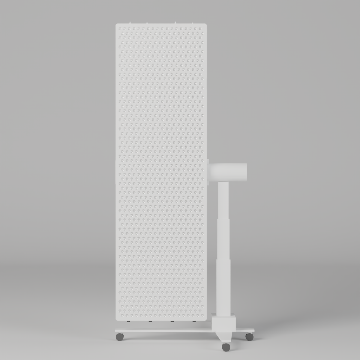 Front view of the DRKD Retreat 189 with the array off, showing 1,152 unlit LEDs in 18 columns of 64 across the white panel face.